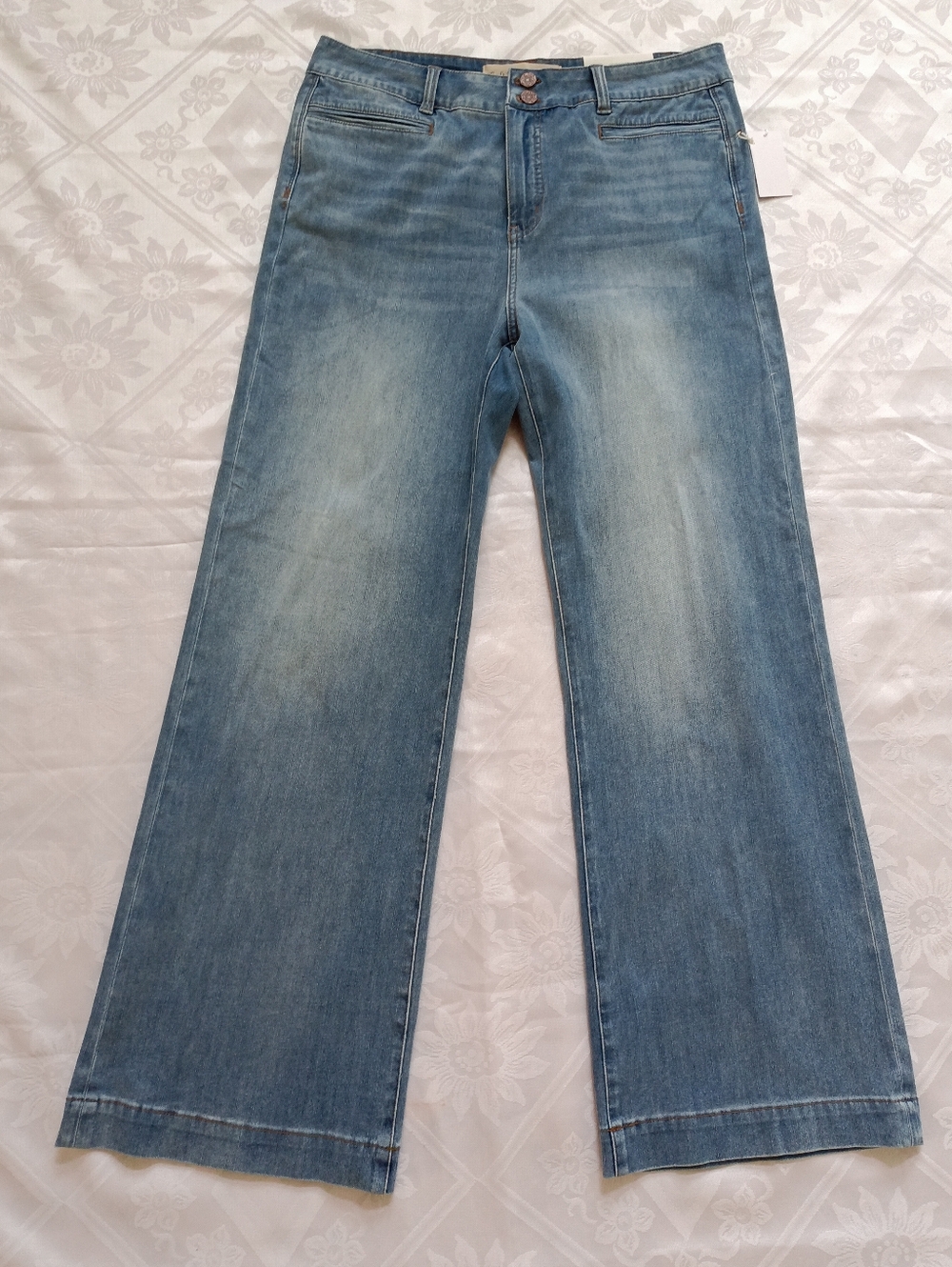 NWT Soft Surrounding High-Rise Wide Leg Jeans in Light Blue Size 14 - Picture 3 of 17